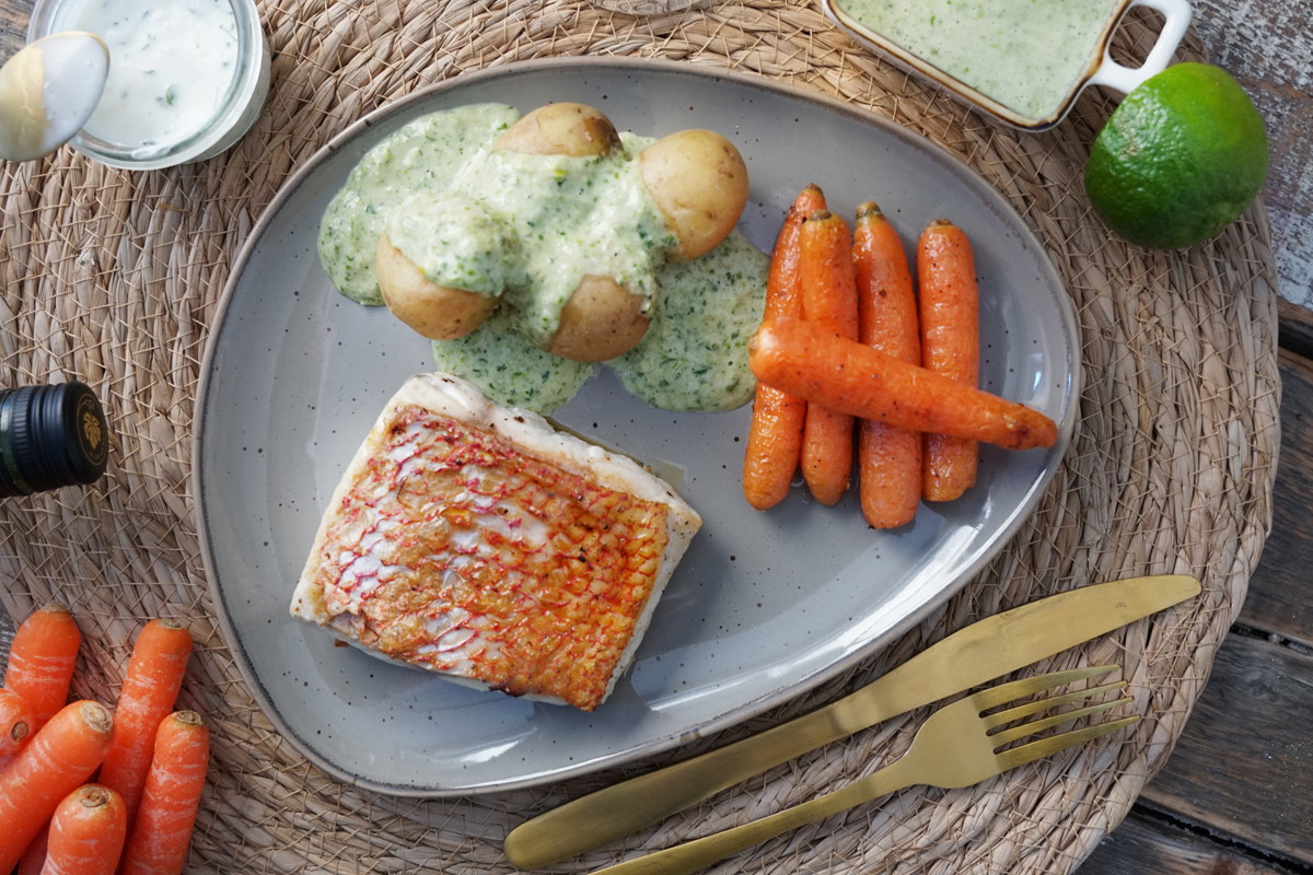 Red Snapper mit Pellkartoffeln und Petersiliensauce 2