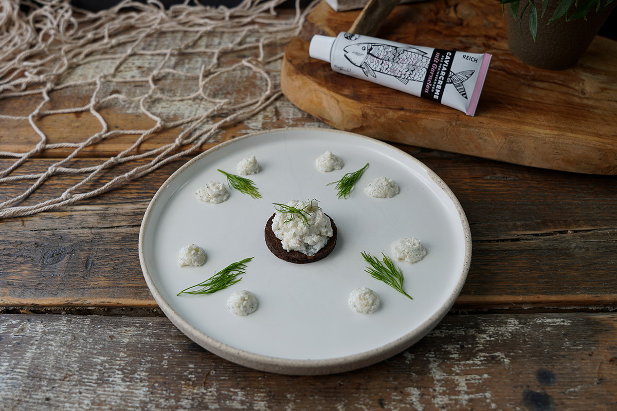 Caviarcreme mit Garnelen