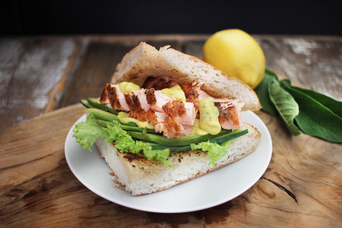 Döner mit Lachs vom Grill