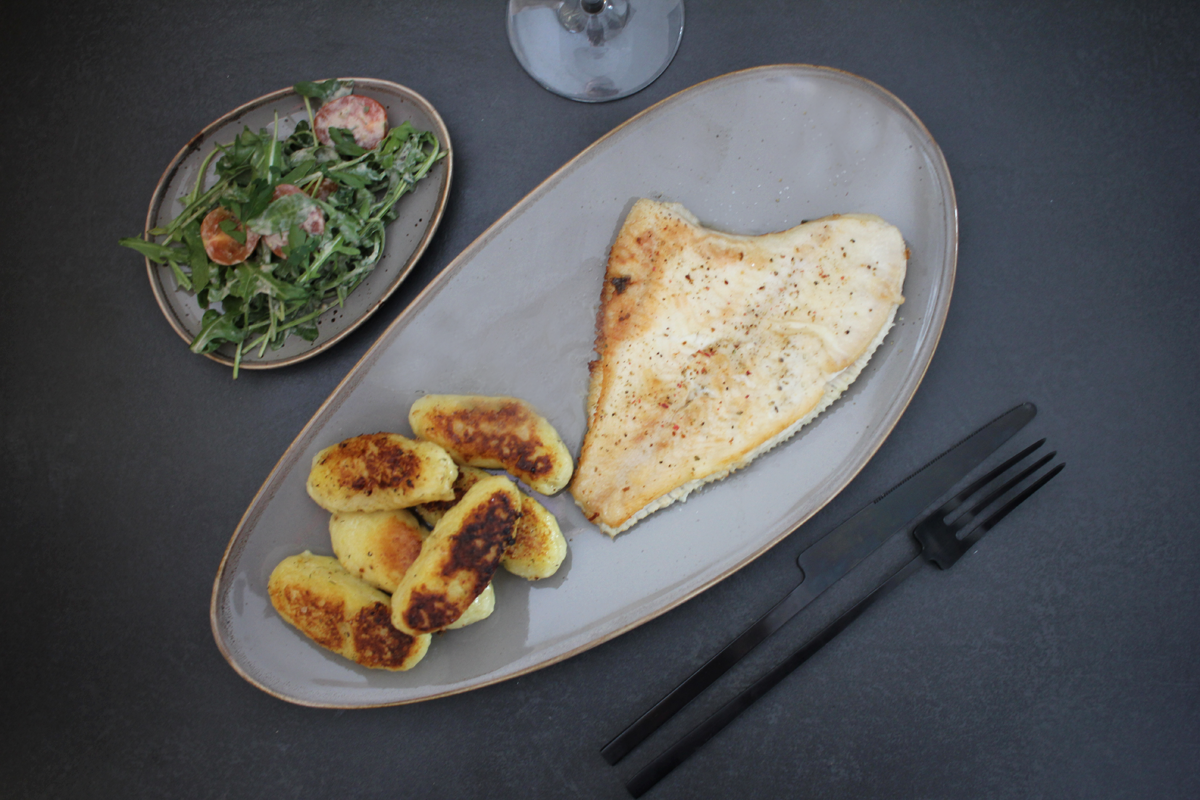 Maischolle mit Gnocci und Salat 2