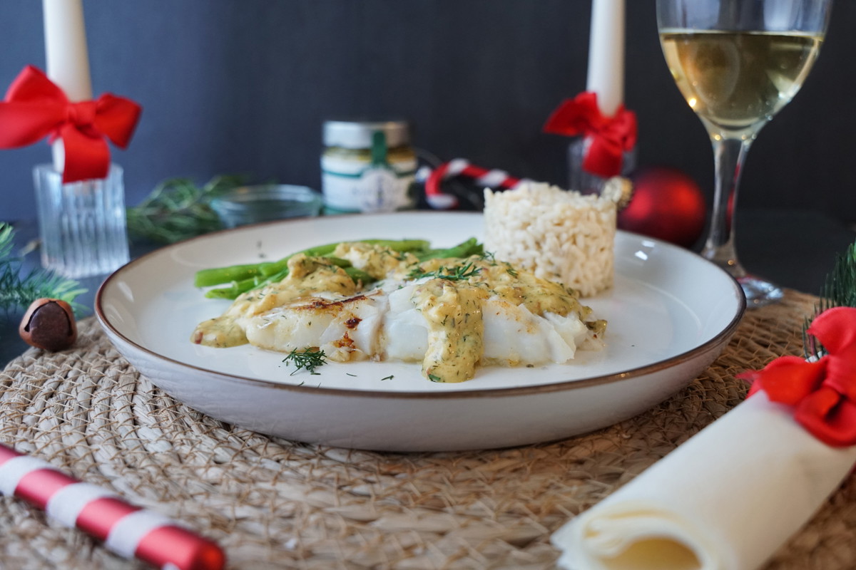 Rezept: Kabeljau Loins mit Senf-Dill-Sauce