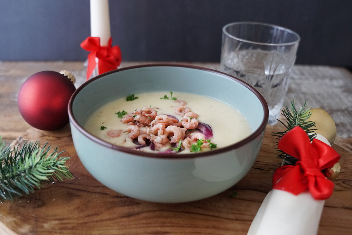 Kartoffelsuppe mit Nordseekrabben Rezept 1